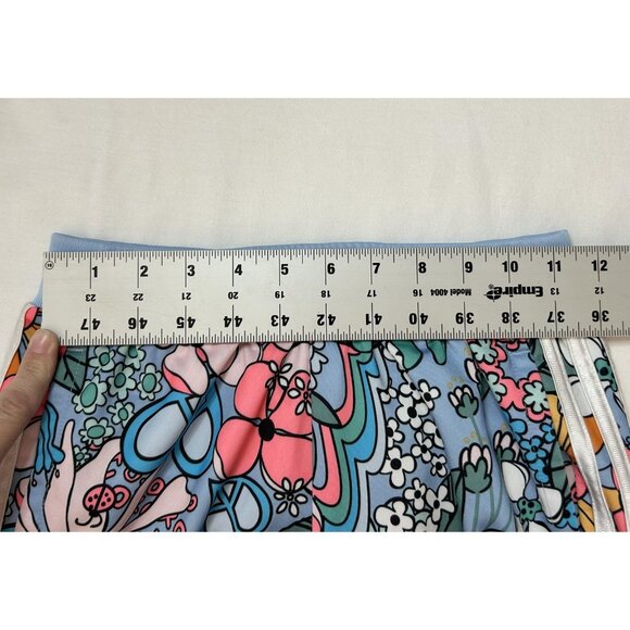 Adidas Pants Girls L 14 Blue Sun Floral Track Joggers 3 Stripes Allover Print - Picture 3 of 11